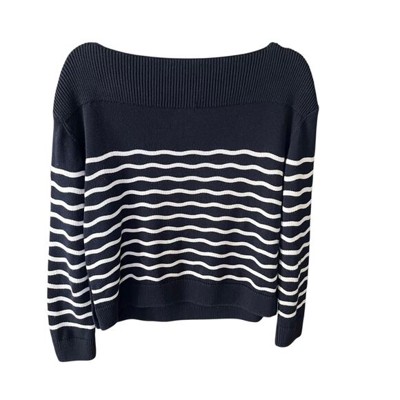 Saint James L'atelier Les Mathes Navy Striped Sweater Nautical Size Small 34 - Picture 6 of 16